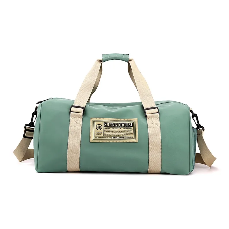 OUZIHUANG Nylon Travel Bag Unisex Black/Green/Pink Blue/Burgundy-3