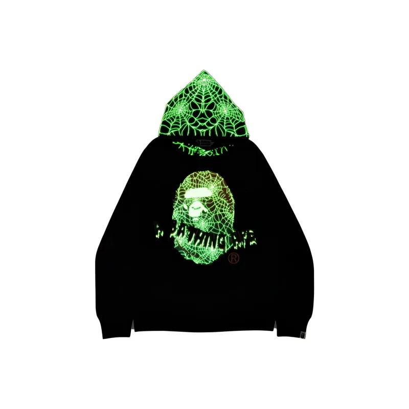 A BATHING APE Halloween Ape Head Glow In The Dark Pullover Hoodie-1