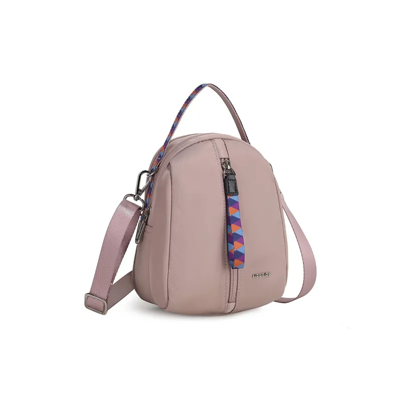 FIDO DIDO Fabric One Shoulder Handbag Small Size Women's Black/Pink-6