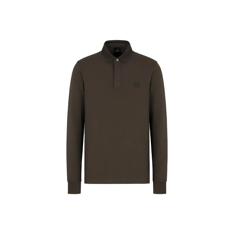 ARMANI EXCHANGEAE SS24 Polo Shirt Men's Olive Brown-0
