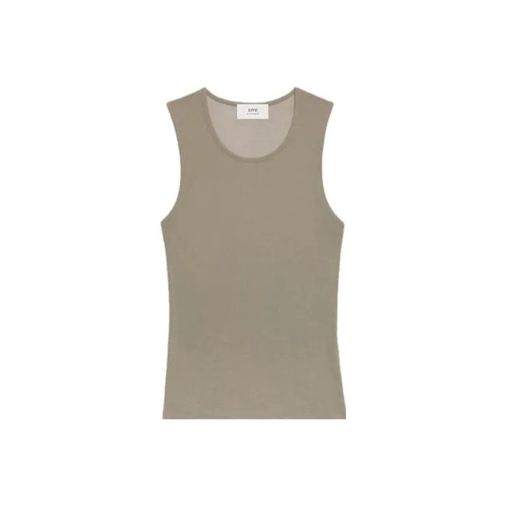 Ami Paris Crewneck Knitted Tank Top-0