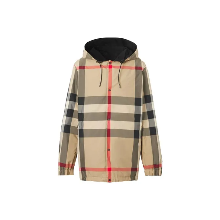 Burberry Reversible Checked Drawstring Hooded Jacket-0