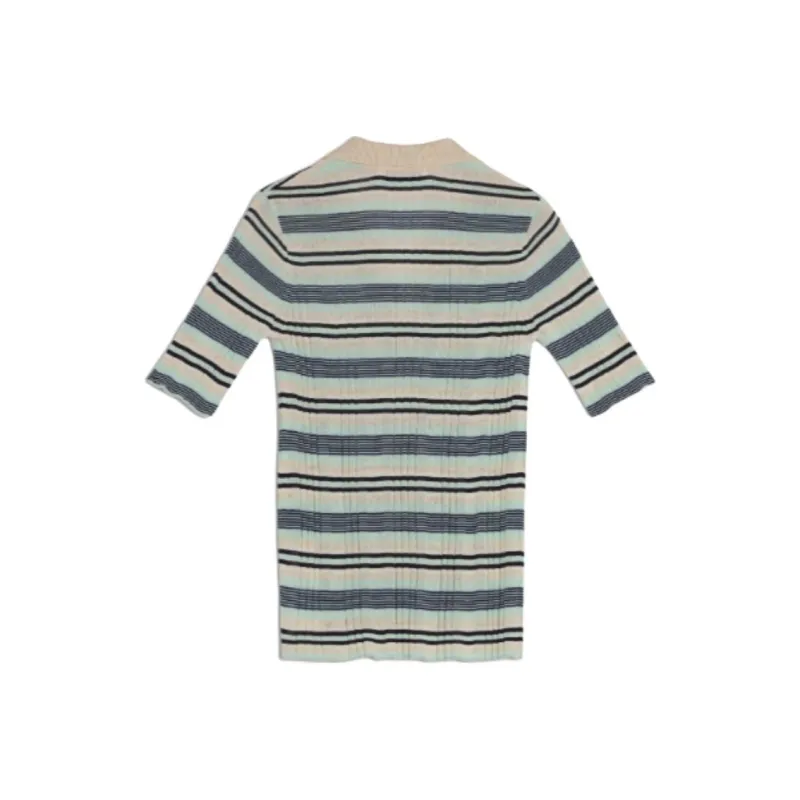 Maison Kitsune Fine ribbed Striped Polo Shirt-1