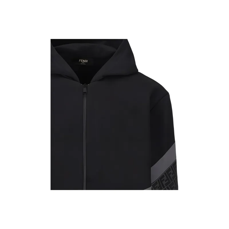 FENDI Ff Motif Zip Up Hoodie-3