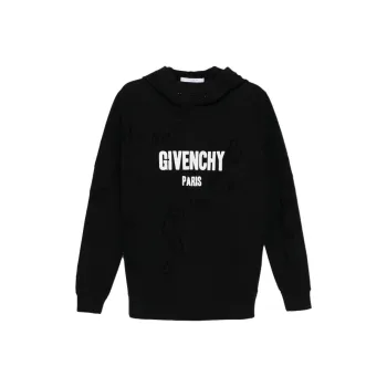 Givenchy Distressed Logo print Hoodies