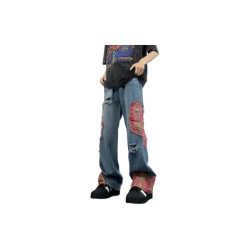 PAINT STAIN Fashion Essentials Jeans Unisex Blue Glamor
