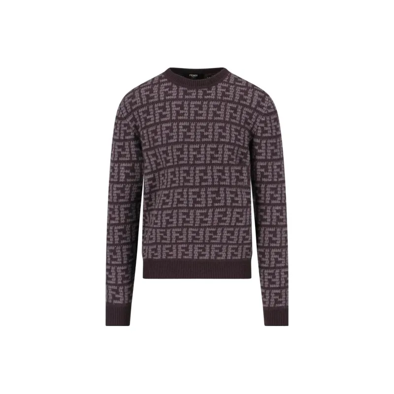 FENDI Monogrammed Intarsia Knit Sweaters-0