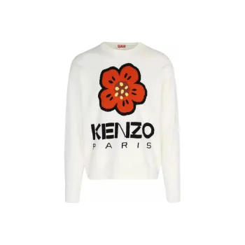 KENZO Boke Flower Logo Intarsia Crewneck Jumper