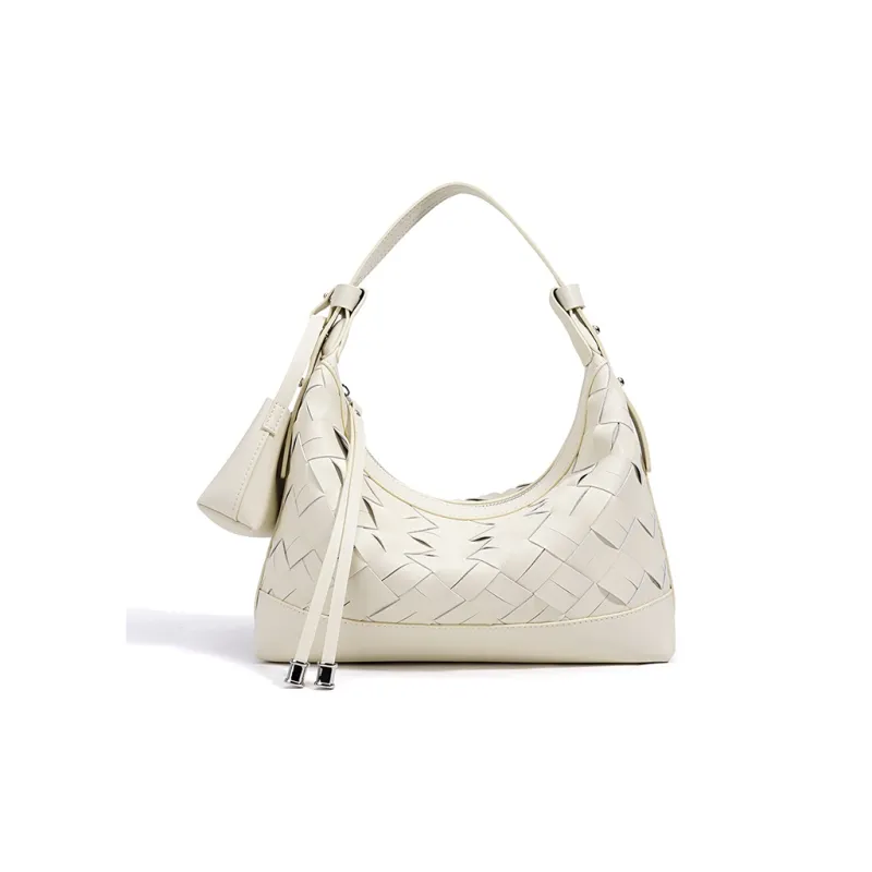 CLEVER& KETCH Cow Leather Dumpling Bag Handbag Women's Black/Milkshake White/Creamy Apricot/Khaki Green-2