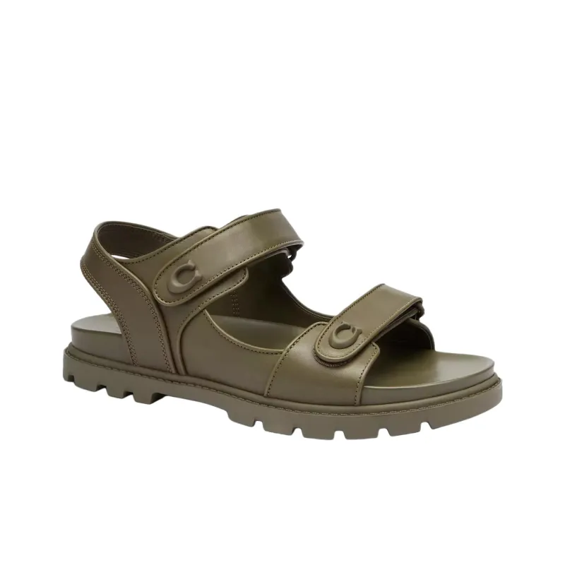 COACH One Strap Sandals Men's Army Green-2