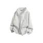 White Gray Fleece-Lined