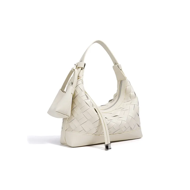 CLEVER& KETCH Cow Leather Dumpling Bag Handbag Women's Black/Milkshake White/Creamy Apricot/Khaki Green-3