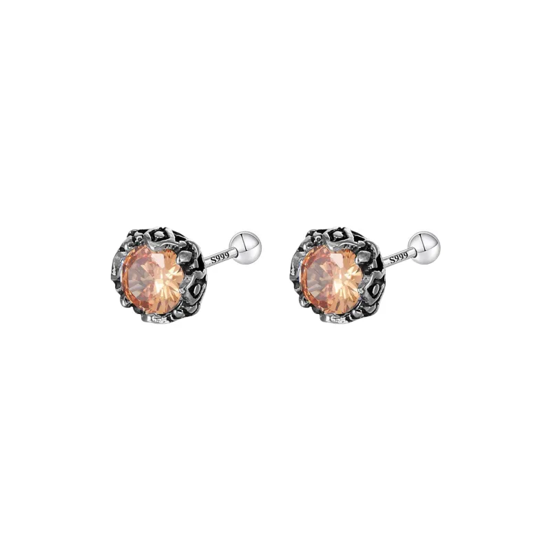 GIFT&CO 999 Fine Silver Stud Earrings Unisex-0