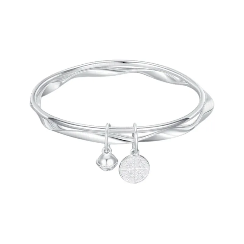 YINI 999 Fine Silver Sweet Style Bangle Women's-0