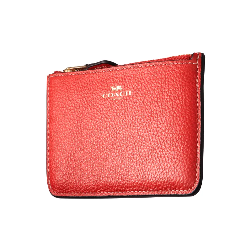 COACH Key Case Leather Coin Purse Wallet Regular Women's Red-1