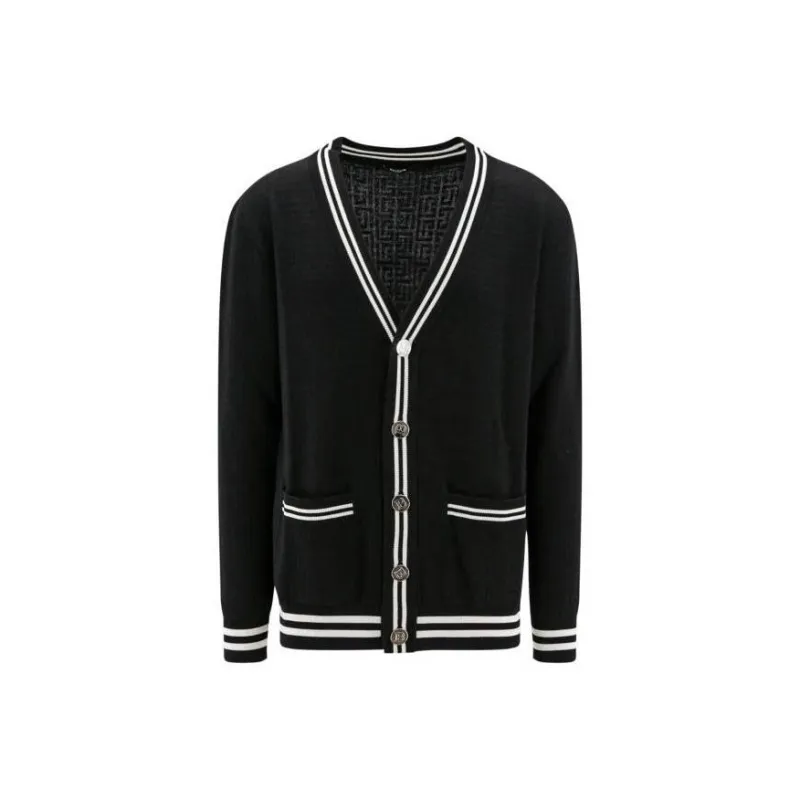 BALMAIN V Neck Knitted Cardigan-0