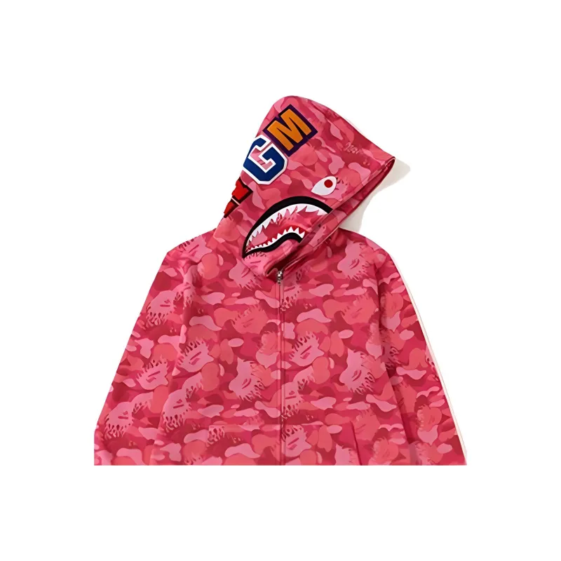 Bape Fire Camo Shark Full Zip Hoodie-2