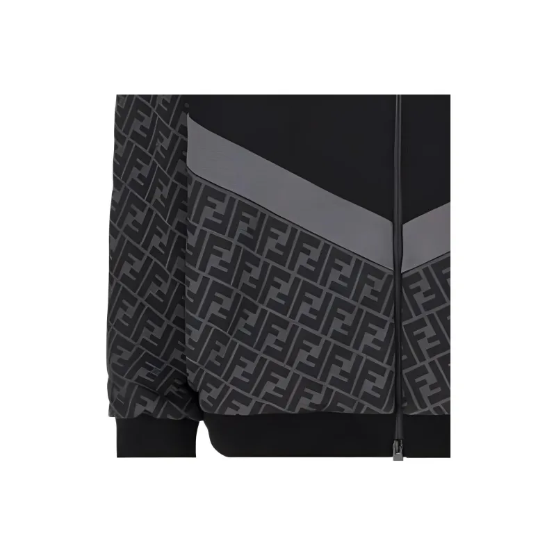 FENDI Ff Motif Zip Up Hoodie-5
