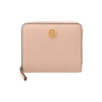 TORY BURCH Robinson Leather Wallet Women's Goa Sand