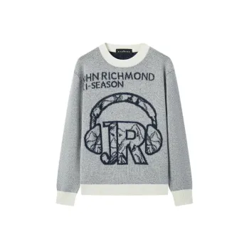 JOHN RICHMOND FW24 Cashmere Sweater Men White Gray