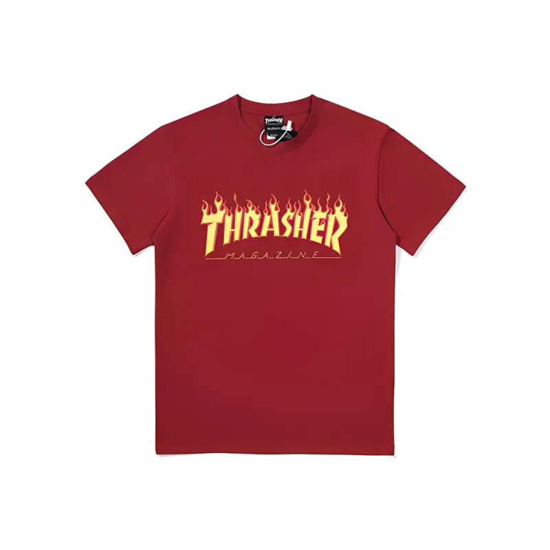Thrasher Straight T-Shirt Japan Version Unisex Red-0
