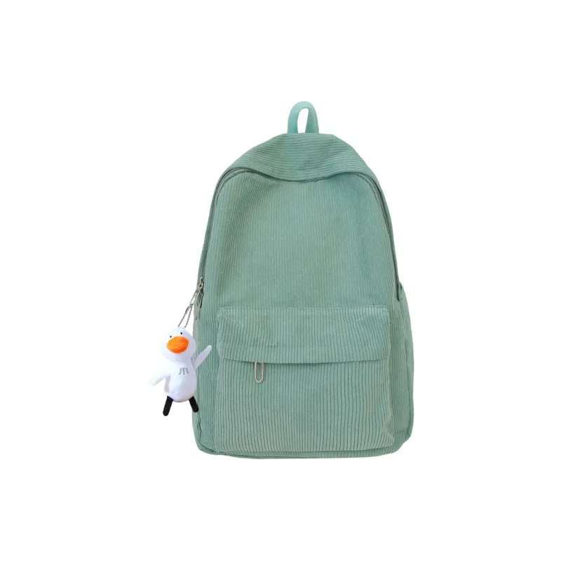 OURFUN Corduroy Backpack Regular Women's White/Black/Pink/Red/Khaki/Green/Blue-13