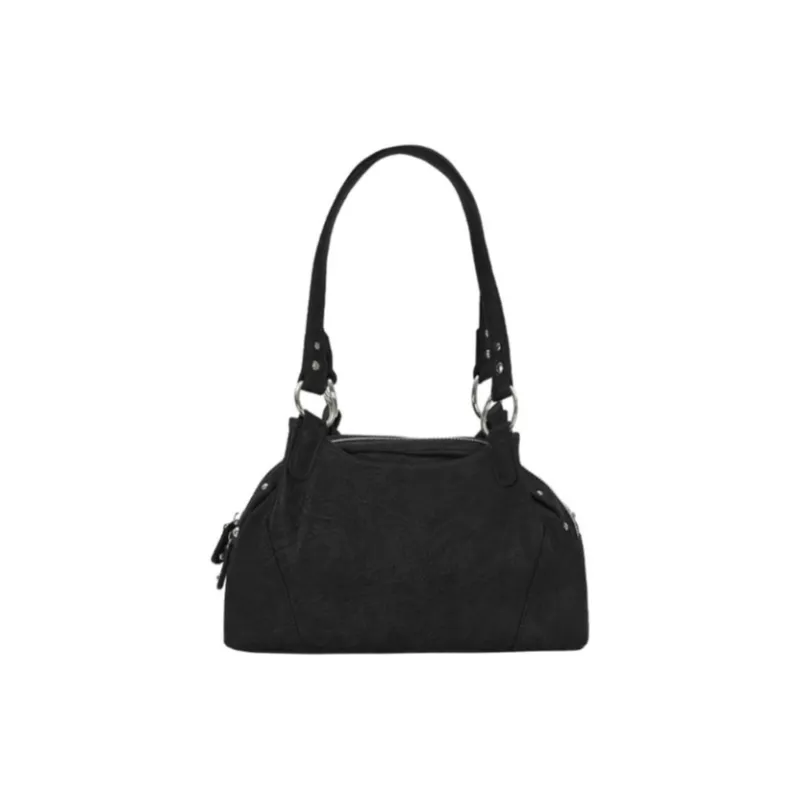 PAYOT Microfiber Synthetic Leather Shoulder Bag Regular Women's White/Black/Silver/Gray-4
