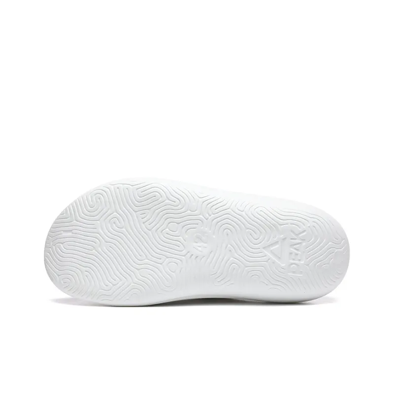 PEAK Slip Resistant Abrasion Resistant Cushioning Slide Slippers Men's White Gray-5