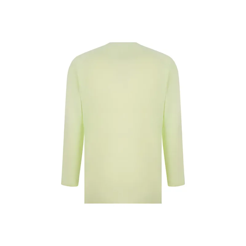 Y-3 SS22 Men's Cotton Pullover Long-Sleeve T-Shirt Green-1