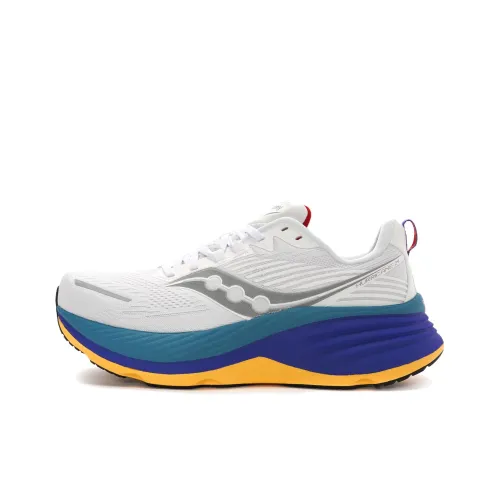 Saucony Hurricane 24 Cushioning, Wear Resistant Low Top Casual Running Shoes Men's White