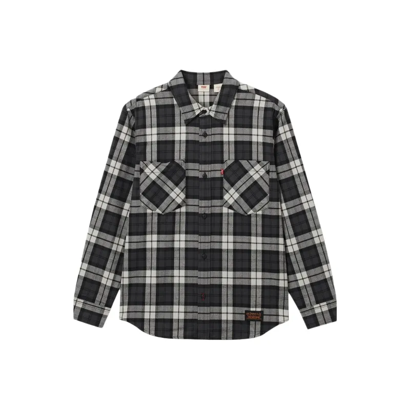 Levis Shirts Men Black Plaid-0