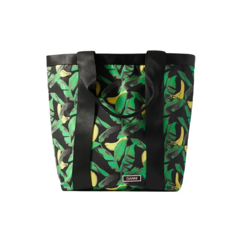 GANNI Polyester Tote Bag, Shopping Bag, Handbag Medium Size Women's Green-0