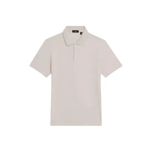 THEORY Polo Shirt Men's Stone Gray