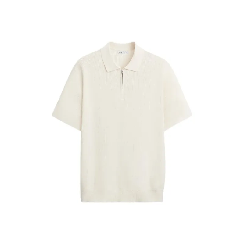 ZARA Polo Shirts Men White-0
