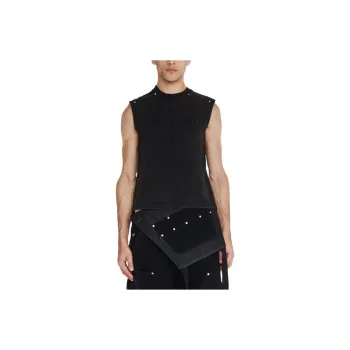 DION LEE SS24 EMBOSSED MUSCLE TANK Top Unisex Washed Black/Washed Black