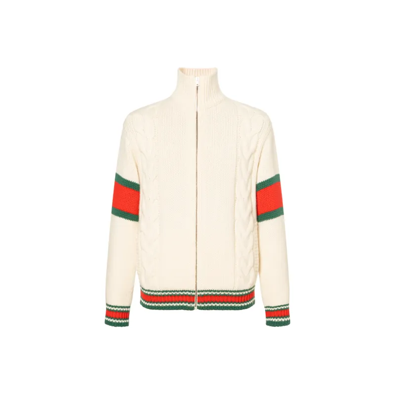 GUCCI Cable Knit Bomber Jacket-0