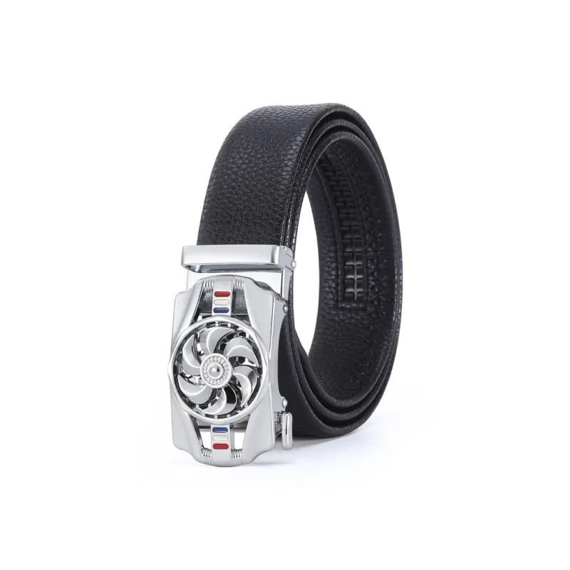 JEANSWEST Split Cow Leather With Transferred Pattern Leather Belts Unisex Width 3.8CM-0