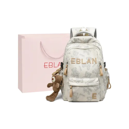 EBLAN Fabric Backpack Regular Unisex Ecru/Black