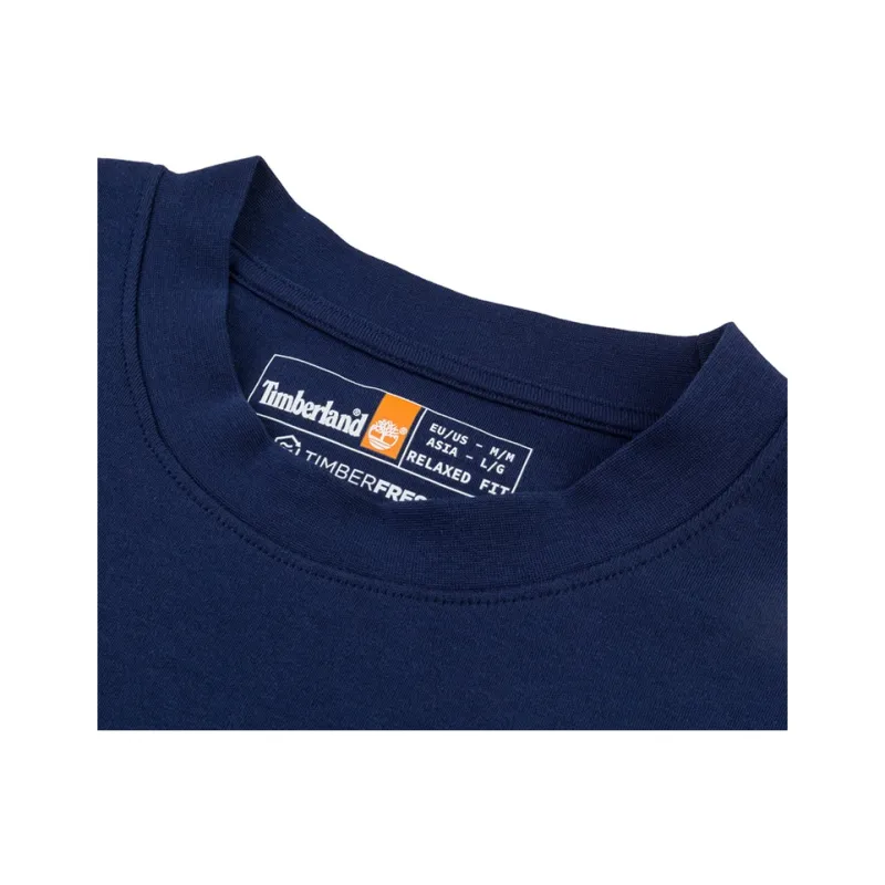 Timberland Drop Shoulder Sleeve T Shirt Women's Marine Blue-4