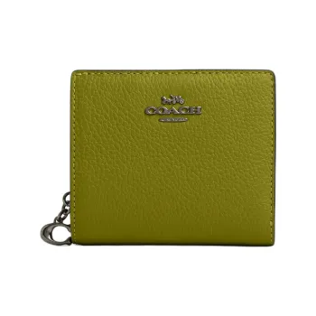 COACH Snap Wallet Leather Wallet Mini Women's Olive