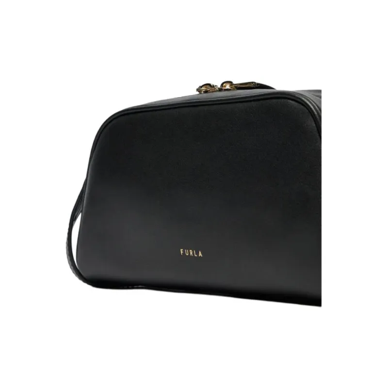Furla Calfskin Shoulder Bag, Crossbody Bag Small Size Women's Black-2