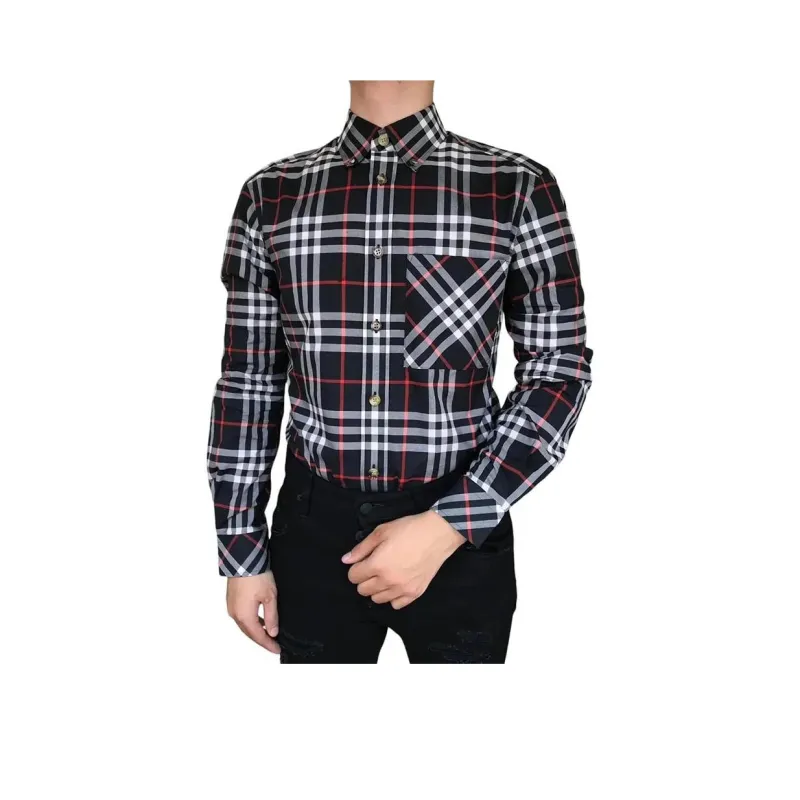 Burberry Shirts Men Black-0