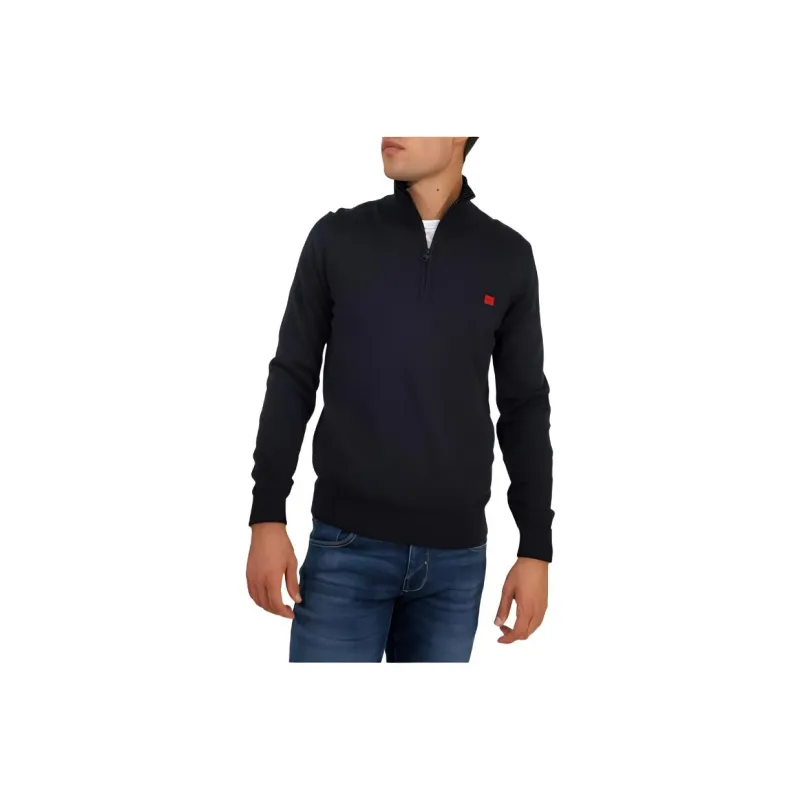 HUGO BOSS Zipped Neck Knitted Jumper-0