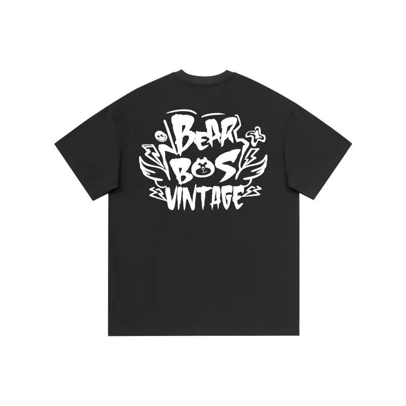BOS BEAR T Shirt Unisex Black White Gray-0