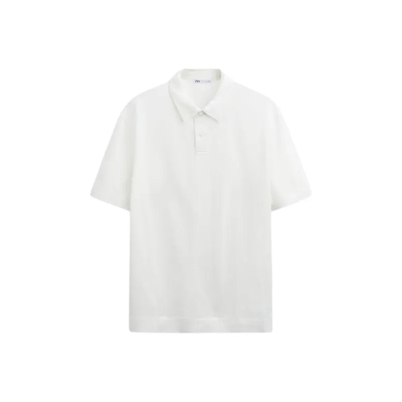 ZARA Polo Shirt Men's Frosted White-0