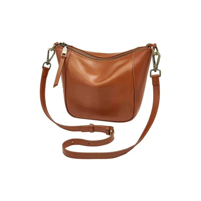 Old Man's Head Top Grain Cow Leather Crossbody Bag Regular Women's Black/White/Lemon/Khaki-14
