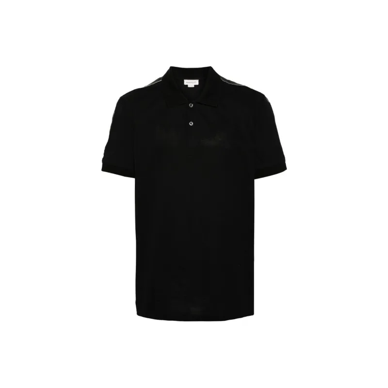 Alexander McQueen Logo tape Cotton Polo Shirt-0