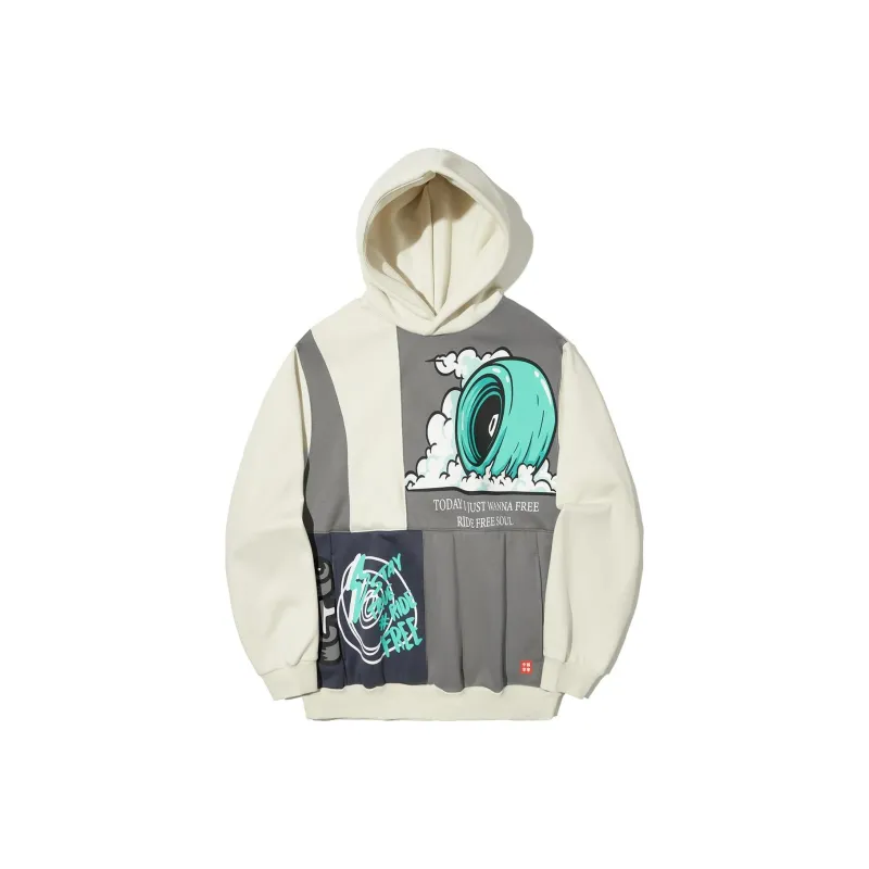 LiNing Sweatshirt Unisex Creamy Yellow Asphalt Gray Mountain Blue-0