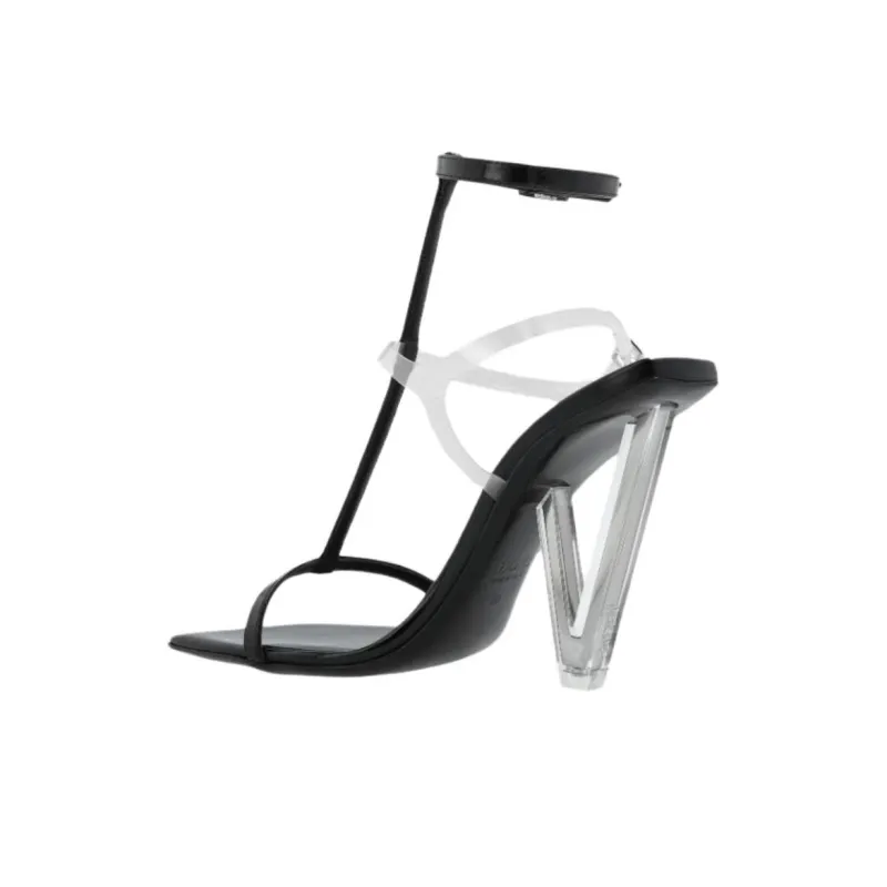 FANSIZHE Roman Sandals 12cm Women's Black-3