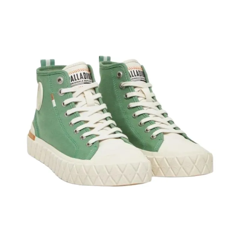 Palladium Anti Slip Wear Resistant High Top Canvas Shoes Unisex Green-2